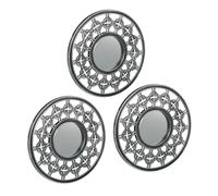 Set 3 specchio decorativo vintage motivi ornamentali muro Ø 25 cm argento grigio