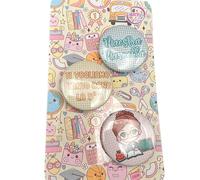 Set 3 Spillette Personalizzate per Maestra o Maestro - Idea Regalo Fine Anno Scolastico - Frasi Personalizzate e Disegno Stile Chibi a Scelta - Gadget Ricordo