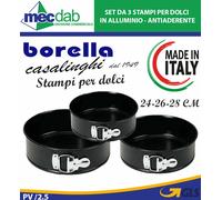 Set 3 Stampi Per Dolci Antiaderente Dal Ø 24-26-28 Cm Borella
