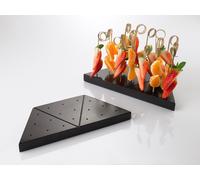 Set 3 Supporti Porta Spiedini Neri in Bamboo Leone Espositore |Finger Food