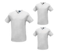 2 T-SHIRT NAVIGARE cotone caldo m/m scollo a V stretta Tg 3/S BIANCO art.112