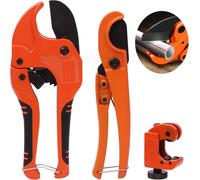 Set 3 Tagliatubi PVC PEX a Cricchetto e Mini per Idraulica con Taglio Rapido