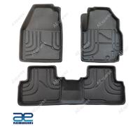 Set 3 Tappeti Vasca Pavimento Auto in PVC Rigido Nero Per Hyundai Creta Old