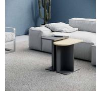 Set 3 Tavolini da Soggiorno Varie Misure in MDF Mund Antracite e Bianco