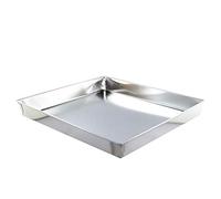 Set 3 teglie, Bordo Pieghati, arrotondati, rettangolari, acciaio inox, Linea Latta,