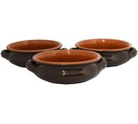 Set 3 Terrine in Terracotta Tegami Senza Coperchio Brunella Zuppiere con manici Colì Maioliche e Terrecotte dal 1650 Marrone 14x14x5 cm