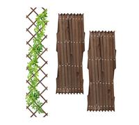 Set 3 Tralicci Allungabili Recinzione Griglia Piante Rampicanti 180x30cm Legno
