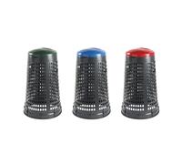 Eplastic | Set 3 Trespoli Porta Rifiuti 110L - Bicolor con Fondo Grigio e Coperchi Colorati (Verde, Rosso e Blu) per Raccolta Differenziata