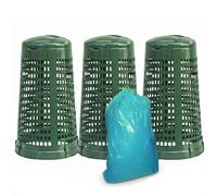Set 3 Trespoli Bidone Verde + 20 Sacchi Spazzatura Omaggio da Esterno 100LT
