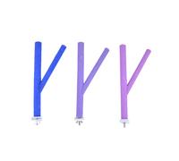 Set 3 Trespoli Colorati 25 cm Ramificati, Fissaggio a Vite per Gabbia Pappagalli