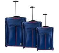 SET 3 TROLLEY DA VIAGGIO BLU MORBIDI COVERI