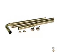 SET 3 TUBI OTTONE PER CASSETTA ALTA ANTICHIZZATA Cromo