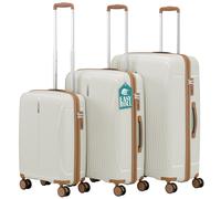 Set 3 Valigie in ABS Rigide Bianco 90-59-38L Ruote Easy Roll Manico Telescopico