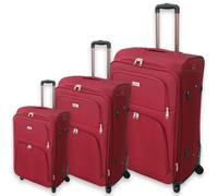 Set 3 Valigie ORMI espandibile Valigia semirigide in tessuto poliestere 4 ruote piroettanti trolley piccolo adatto bagaglio a mano per cabina con compagnie lowcost (Bordo)