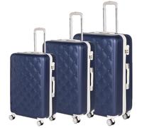 Set 3 Valigie Rigide con Ruote Easy Roll Trolley Bagaglio a Mano Viaggio Blu