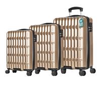 Set 3 Valigie Rigide Norvegia con Ruote Easy Roll Trolley Bagaglio Viaggio Oro