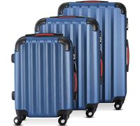 Set 3 Valigie Rigide Ruote Easy roll, Bagaglio mano e viaggio Trolley Resistente