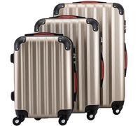 Set 3 Valigie Rigide Ruote Easy roll, Bagaglio mano e viaggio Trolley Resistente