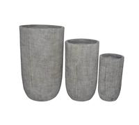 Set 3 Vasi Crisantemo in Fibra di argilla Grigio