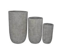 Set 3 vasi da giardino in fibra di argilla Federica
