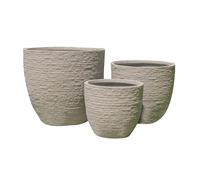 Set 3 vasi da giardino in fibra di argilla Marisa