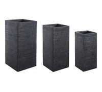 Set 3 Vasi Graffiti Quadrato Nero Alto