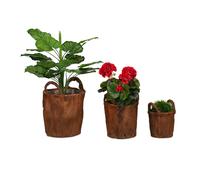 Set 3 vasi piante rotondi misure grandi piccole portafiori piantine esterno casa