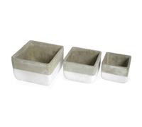 Set 3 Vaso Per Fiori Piante In Cemento Decorativo Quadrato Modello Quader