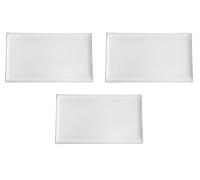 Set 3 Vassoi Rettangolari 28x14x1,7 cm in Porcellana Allluminica Kaleidos Aluxina Bianchi