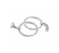 SET 30 ANELLI ANELLO SPIRALE CON CATENA PORTA CHIAVI SPACCATI 30MM IN ACCIAIO