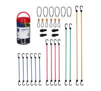 Relaxdays Set da 30 Elastici Portapacchi, con Ganci di Fissaggio Pacchi in Auto, Bici, 6 Misure Universali, Multicolore