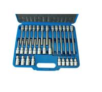 SET 30 PEZZI BUSSOLE INSERTI ESAGONALI ESAGONALE ATTACCO 1/2 CORTE LUNGHE H5-H19