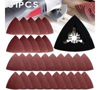Set 30 pezzi carta abrasiva oscillante 60/80/120 grana e 1 disco di sabbia trian
