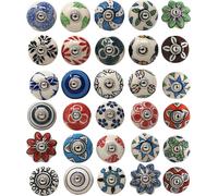 Set 30 pomelli ceramica multicolore 35 mm per mobili cucina bagno cassetti Ajuny