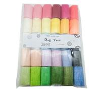 Set 30 rotoli di filato per tappeti con gancio di chiusura multicolore in colori