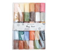 Set 30 rotoli di filato per tappeti con gancio di chiusura multicolore in colori