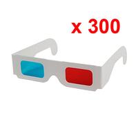 Set 300 Occhiali 3D Anaglifi Rosso / Ciano Blu Nuovo Cartone