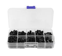 Set 300 Pezzi Distanziali in Nylon M3 con Vite e Dado - Kit Completo Bianco, Resistente e Antiruggine per Uso Multiplo, Riparazioni e Prototipi Elettronici (Viti in nylon nero M3 300 pz/scatola)