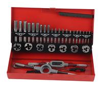 Set 32 pezzi Kit di utensili per maschi e filiere filettati con custodia Forniture hardware per professionisti dilettanti Cuscinetti in acciaio blu
