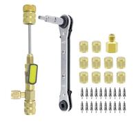 Set 34 pezzi T6 strumento rimozione valvole A/C 1/4 e 5/16 SAE doppia misura oro