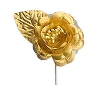Set 36 pezzi, Bomboniera fiore artificiale stoffa lame'", segnaposto (ck5096) (ORO)
