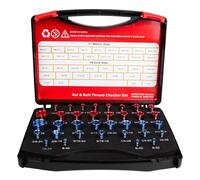 Set 36 Pezzi Controllo Filettatura Bulloni e Dadi, 19 Imperiali e 17 Metrici, Acciaio Carbonio con Scatola di Conservazione - Misurazione Rapida, Alta Precisione, Utile per Fabbr