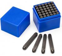 Set 36 Punzoni Alfanumerici 6 mm in Acciaio al Carbonio Finitura Black, Lettere A-Z e Numeri 0-9, Kit Punzonatura Manuale con Cofanetto per Marcatura Metallo Plastica Legno e Pelle