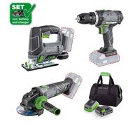 Set 3in1 Trapano avv. Seghetto alt. Smerigliatrice ang. LUX-TOOLS PowerSystem