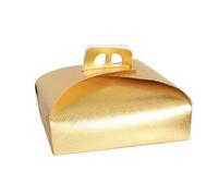 SET 3PZ SCATOLA PORTA TORTA ORO 40X40 CM PER DOLCI PASTE PASTICCERIA FESTA 58010