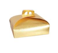 SET 3PZ SCATOLA PORTA TORTA ORO 45X45 CM PER DOLCI PASTE PASTICCERIA FESTA 58011