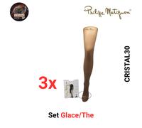 Set 3x Collant, Velato Setificato, Opaco 30den CRISTAL30 Philippe Matignon