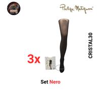 Set 3x Collant, Velato Setificato, Opaco 30den, Vari,CRISTAL30 Philippe Matignon