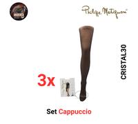 Set 3x Collant, Velato Setificato, Opaco 30den, Vari,CRISTAL30 Philippe Matignon
