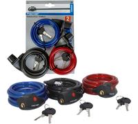 Set 3x Fischer Lucchetto a Cavo a Spirale 180 cm 8 mm Con Chiave E-Bike
